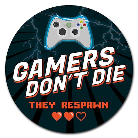 Signmission Gamers Dont Die Xbox Circle Corrugated Plastic Sign C-16-CIR-WS-Gamers Dont Die Xbox
